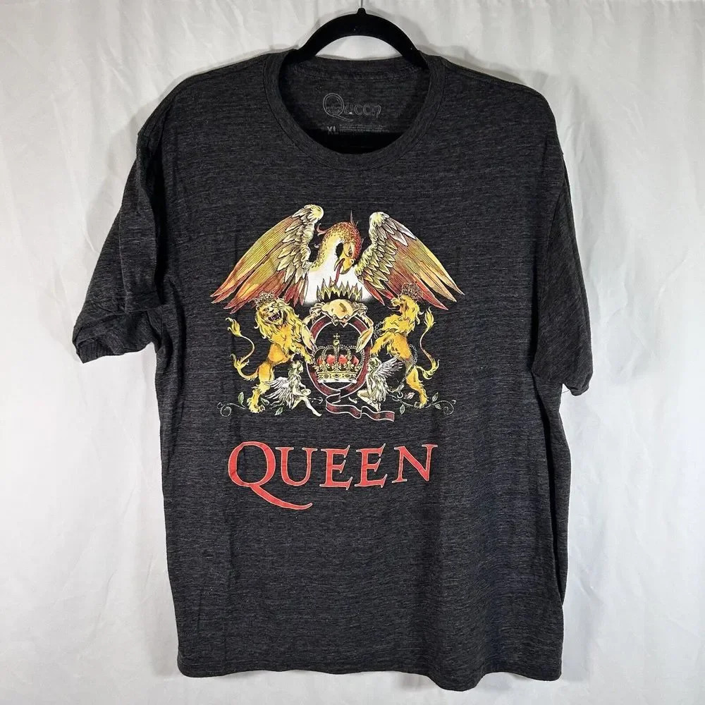 Queen Shirt Unisex XL Grey Graphic Print Short Sleeve Crew Neck